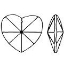 Picture of P22A  16mm Crystal Heart with mount hole center top