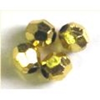Picture of BD6FM3  6mm gold metallic faceted shaped plastic beads