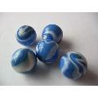Picture of M209 25MM Blue Base With White Swirls Twisted Glass Marbles 