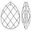 Picture of P11B  50x35mm Faceted Drop Crystals
