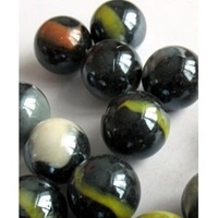 Picture of M154 16MM Black Opal with Red, White and Yellow Shiny Marbles 