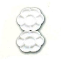 Picture of ART132T  flower type foldable white plastic palette with 14 wells 7in 
