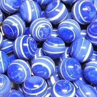 Picture of M304  HANDMADE 16MM Set of 10 5/8" Blue w/white stripes Marbles 