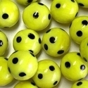 Picture of M342  HANDMADE 25mm set of 10 Yellow with Black Spots Marbles