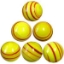 Picture of M379  HANDMADE 35MM Red Striped Yellow colored Twisted Marbles 10pcs
