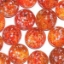 Picture of M353  HANDMADE 25mm Clear with red, yellow and white spots, set of 10 Marbles