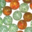Picture of M354  HANDMADE 25mm set of 10 Transparent Green speckled with White & Transparent Red