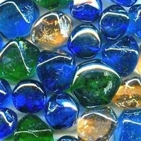 Picture of M74  16MM thick Mixed Shaped Glass Gems In Mixed Colors, Shiny