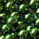 Picture of BD8RM9  8mm green metallic round plastic beads