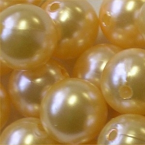 Picture of BD16R2A  16mm LIGHT YELLOW opaque round plastic beads