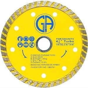 Picture of DB3761 4.5IN Turbo Saw Blade for Granite, 7/8- 5/8" arbor