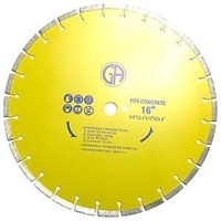 Picture of DW111  16IN Silver brazed segmented saw blade for concrete  28 segments. arbor size  = 1' and comes with a 7/8' ring 