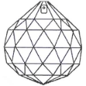 Picture of P27H  Faceted 100mm  Crystal Ball with top hole mount