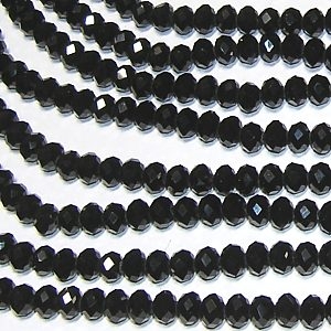  Glass Beads 8mm Round Crystal Black bd808 image