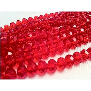 Glass Beads 6mm Faceted Red bd602 closeup view