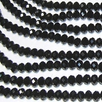 Glass Beads 6mm Faceted Crystal Black BD608 image 2