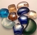 Picture of M67  Glass Gems  mixed colors & shapes, shiny. comes with moons, stars & squares 16MM thick