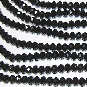 Picture of BD408 Crystal 4MM Bead - BLACK (Approx. 150-pcs on a 18" string)