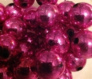 Picture of BD14RM4C  14mm METALLIC HOT PINK round plastic beads