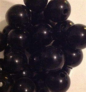 Picture of BD14R14  14mm black opaque round plastic beads