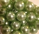 Picture of BD14R9A  14mm LIGHT GREEN opaque round plastic beads