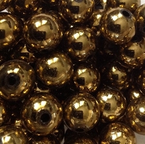 Picture of BD12RM3B  12mm METALLIC DARK GOLD round plastic beads