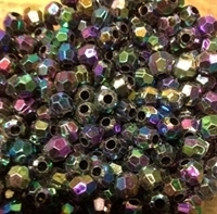 Picture of BD6FR10B  6mm RAINBOW DARK PURPLE faceted shaped plastic beads