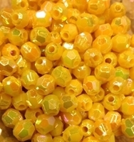 Picture of BD8FR2  8mm RAINBOW YELLOW faceted shaped plastic beads