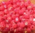 Picture of BD8FR4C  8mm rainbow hot pink faceted shaped plastic beads