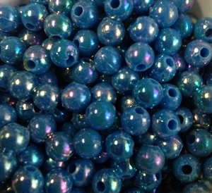 Picture of BD6RR7  6mm RAINBOW BLUE opaque round plastic beads