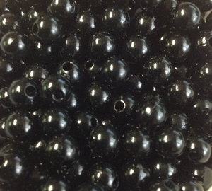 Picture of BD6R14  6mm BLACK opaque round plastic beads