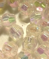 Picture of BD6FR16  6mm RAINBOW CLEAR faceted shaped plastic beads
