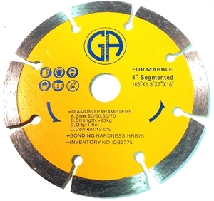 Circular Saw Blade Diamond DB3775 4" for stone,tile,marble,brick,granite,cement.  Suitable for tile,miter,table and skil saw-full view
