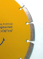  Saw Blade Circular Diamond 9" Segmented DB3804 for marble,granite,sandstone,limestone,ceramics tiles,concrete,asphalt,refractory,brick,slate,stucco,stone,masonry,pavers,Wall bricks closeup side view