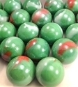 Picture of M245 25MM Green Base With Colored Swirls Shiny Glass Marbles