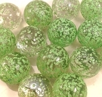 Picture of M85  16MM Clear Base Rolled in Green Crushed Glass Marbles