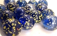 Picture of M137 16MM Transparent Blue Marble Rolled In Yellow Crushed Glass OUT OF STOCK