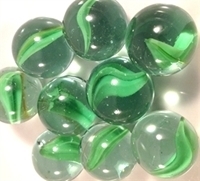 Picture of M84 16MM Clear & green cat eye glass marbles 