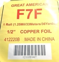 Picture of FF7  1/2" x 100' Copper Foil 1.25 mil