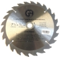 Circular Saw Blade -  also  for Table & Chop saws - 7.25" x 2.04mm, 24-T, tooth thickness x 1.5mm, tungsten carbide tipped WOOD Saw Blade