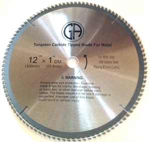 Circular Saw Blade Carbide 12" 100T for STEEL.  Suitable for a circular saw, table saw, chopsaw, miter saw, skilsaw-full view