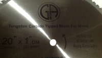 	TCP22 Circular Saw Blade Carbide 20" 80T for WOOD. Suitable for table, chop, miter saw-center view