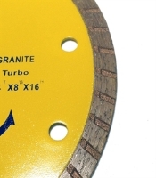 Saw Blade Circular Diamond 6" Turbo Db3765HP quarter edge view