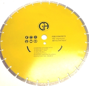 16" Segmented Circular Saw Blade Diamond DB3818 for circular saw, skilsaw, table saw and tile saw.  Suitable for Concrete.main view