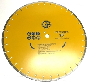 Picture of DW113  20IN Segmented silver brazed saw blade for CONCRETE