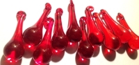 Glass Crystals 50mm Red Raindrop P137 bulk group view