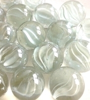Picture of M62  16MM Clear & white cat eye glass marbles