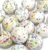 Picture of M119 16MM White Base Rolled in Multicolored Crushed Glass Marbles OUT OF STOCK
