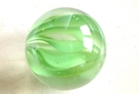 Picture of M220 25MM transparent clear with orange, yellow, blue, green swirls glass marbles