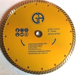 Picture of DB3770  9"  Turbo, saw blade for General  purpose 5/8" arbor